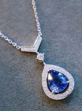 原创蓝宝石水晶镶钻气质款项链