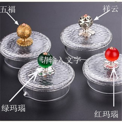 耐热玻璃茶具配件茶杯竹盖子