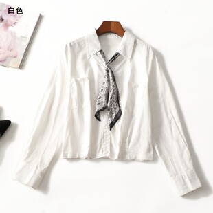 248755新款女装超值精品洋气26春款上衣短款长袖衬衫