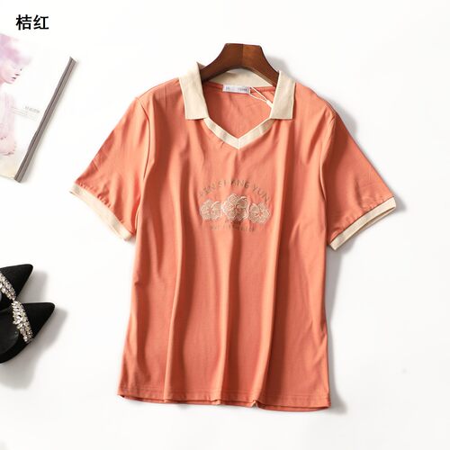 249009 夏T恤 女中长款短袖套头.L.3XL