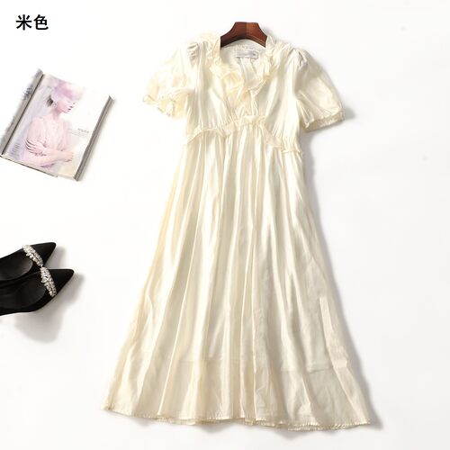 505629 清仓夏连衣裙 女加长款短袖套头.M.L