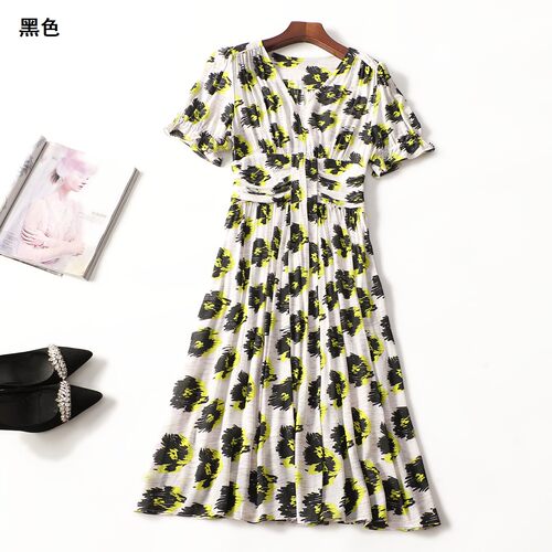 248906 夏连衣裙 深圳女加长款短袖套头.S.M.L.XL