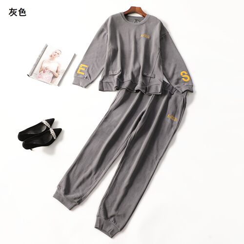 415172 秋卫衣裤子套装 女长款长袖套头.M.L.XL.2XL.3XL.4XL