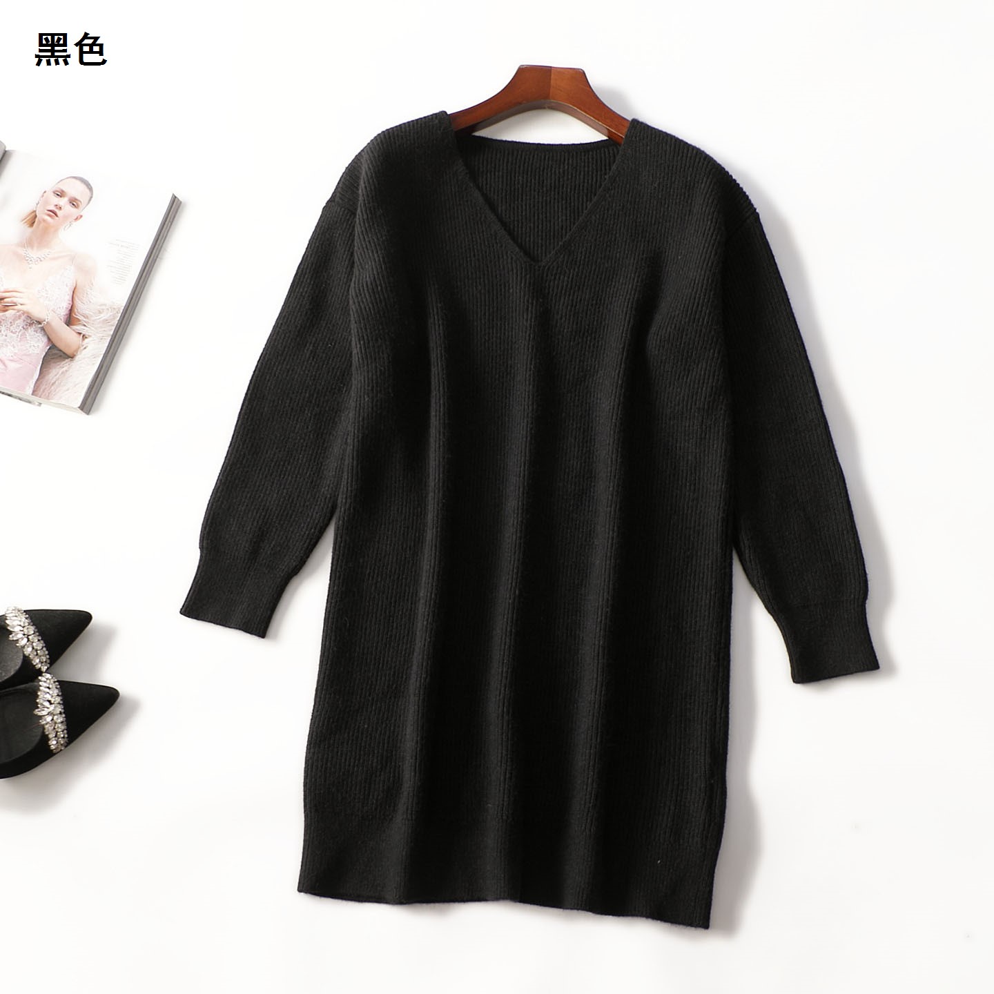 414923【推荐高档品牌轻奢女装高质感超值女装】针织长袖连衣裙图片