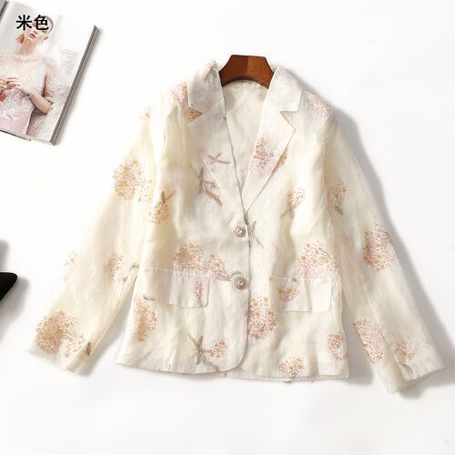 414645 秋外套 女中长款长袖单排扣.M.L.XL.2XL