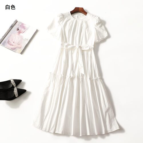 248738 夏加长款套头短袖连衣裙