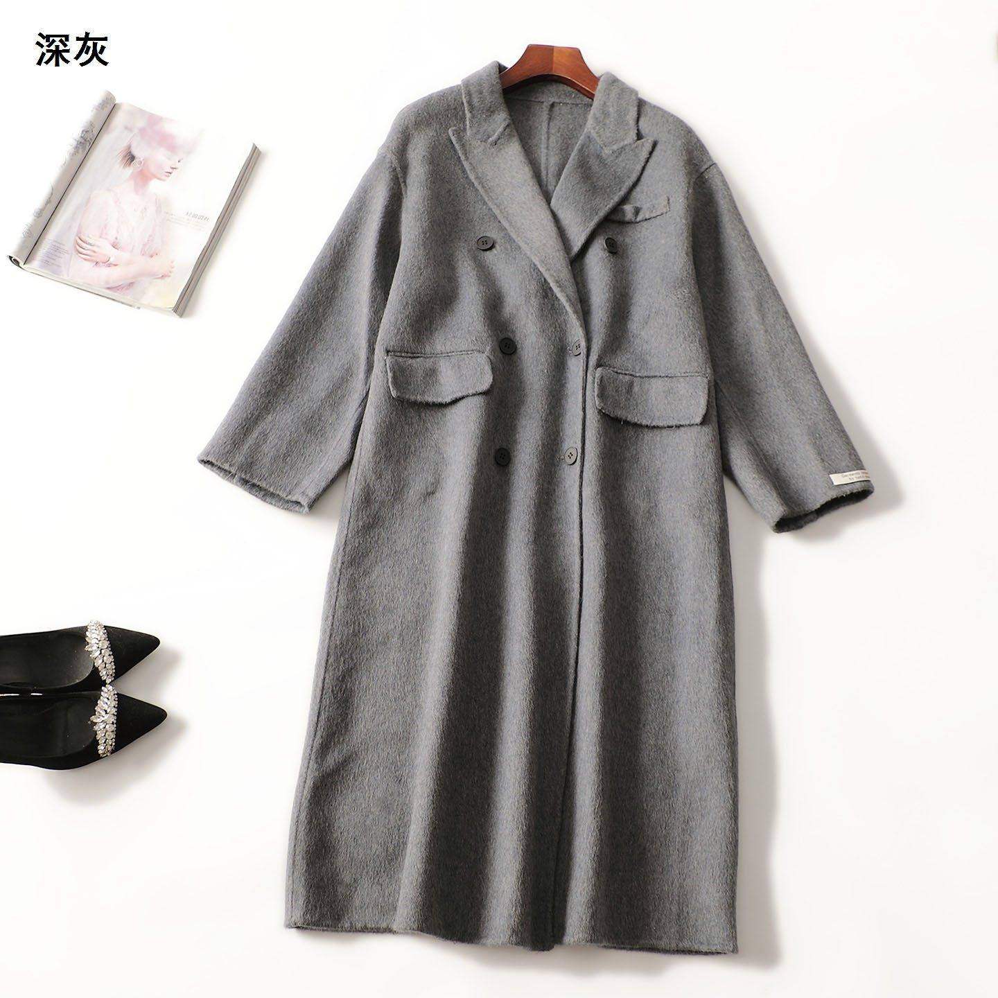 412697 冬双面呢大衣 女加长款九分袖单排扣清仓,女装/女士精品,毛呢外套,淘宝优惠券,粉丝福利购,淘宝优惠卷