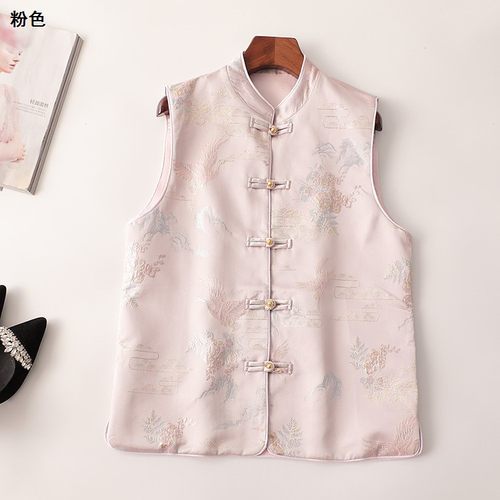 409971清货超值精品女装品质版提花国风中式复古马甲优雅无袖马甲