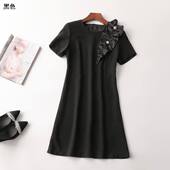 242016 圆领清仓 短袖 夏连衣裙 深圳女长款