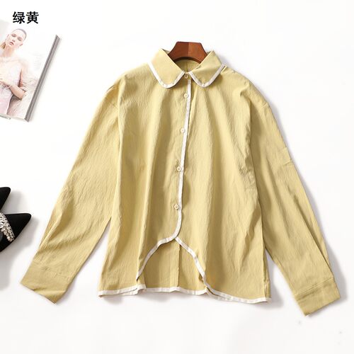 507159 秋衬衫 女中长款长袖单排扣.M