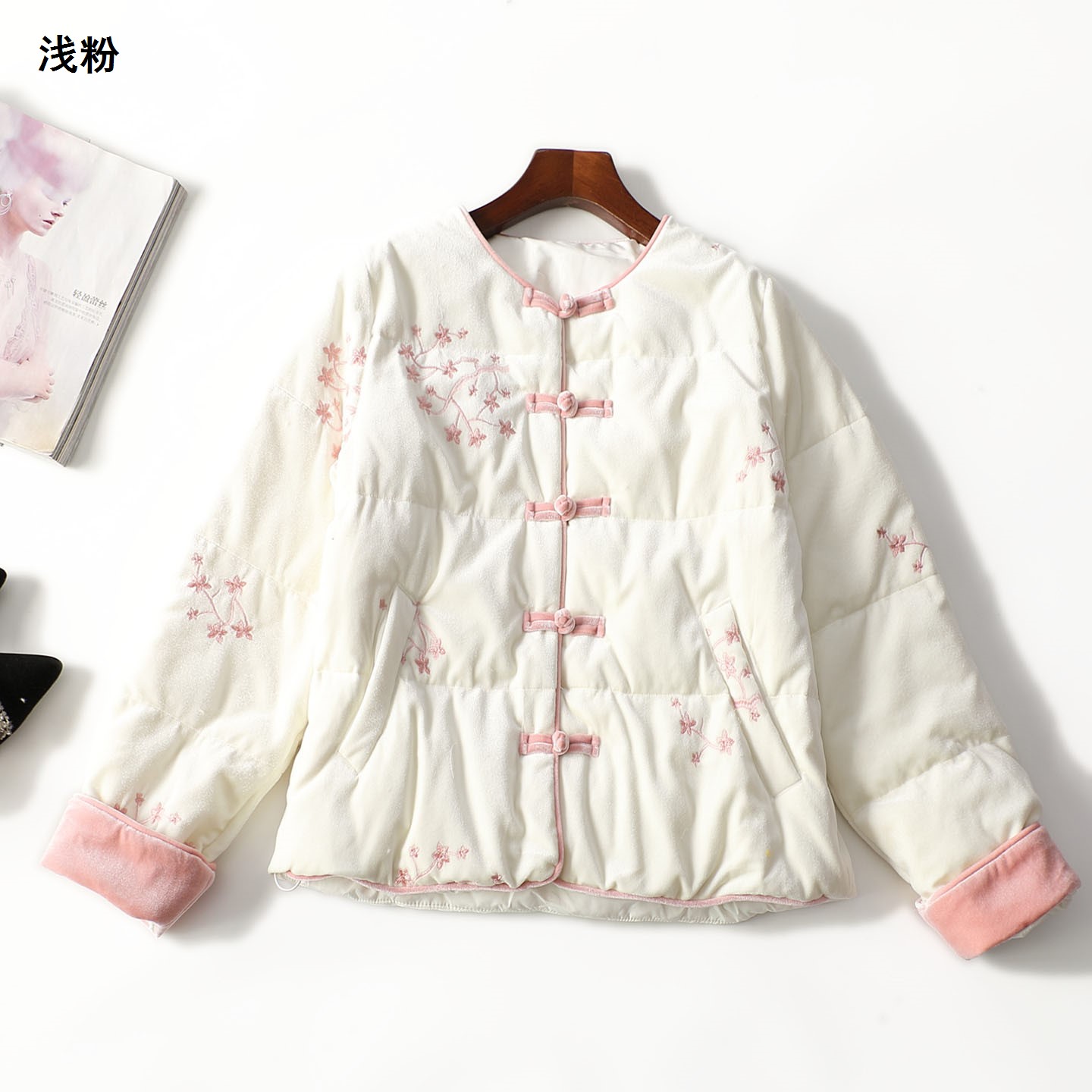 412903 冬羽绒服 女中长款长袖单排扣