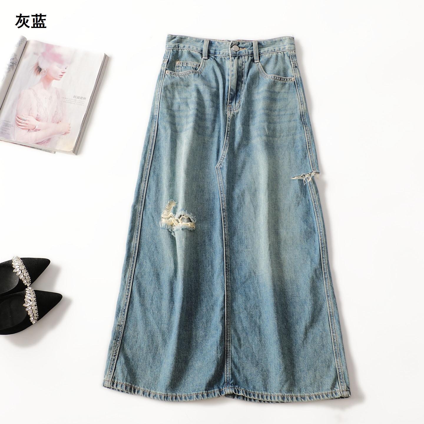 503222 夏棉半身裙 女加长清仓