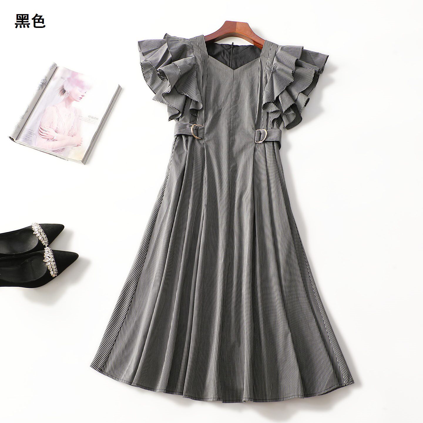 248762 夏连衣裙 深圳女加长款短袖套头.S.M.L.XL