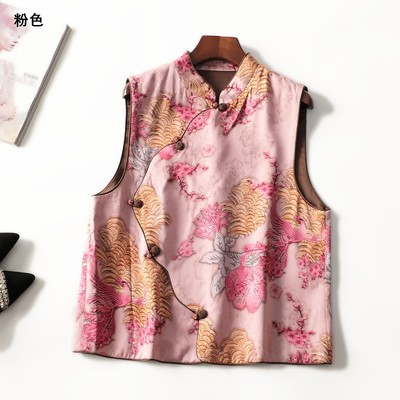 246980超值精致高档女装高版本提花气质中国风马甲秋新中式马夹