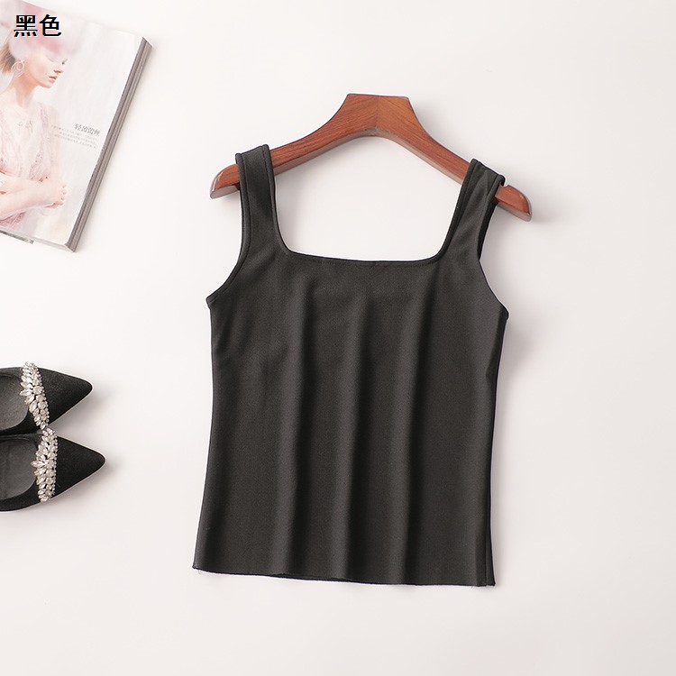 242759 夏醋酸纤维背心 深圳女短款无袖V领断码清仓