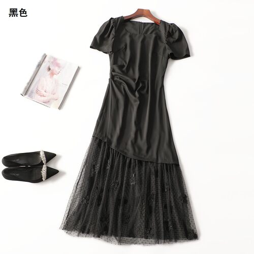 411900 夏连衣裙 女加长款短袖圆领.S.M.L.XL