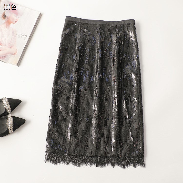 410936 夏半身裙 深圳女亮片加长断码清仓