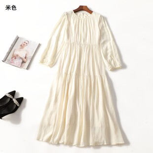 250034 秋连衣裙 女加长款长袖套头.S.M.L