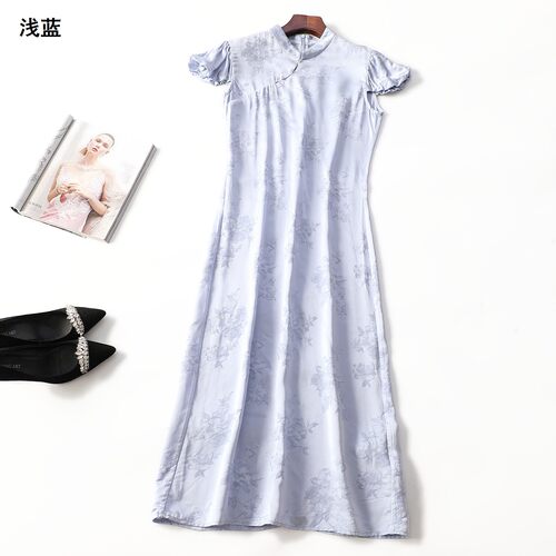249693 夏连衣裙 女加长款短袖套头.M