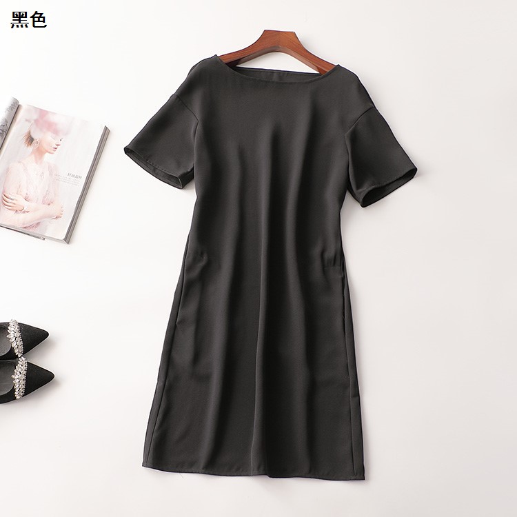 242318 夏醋酸纤维连衣裙 深圳女长款短袖圆领50现货