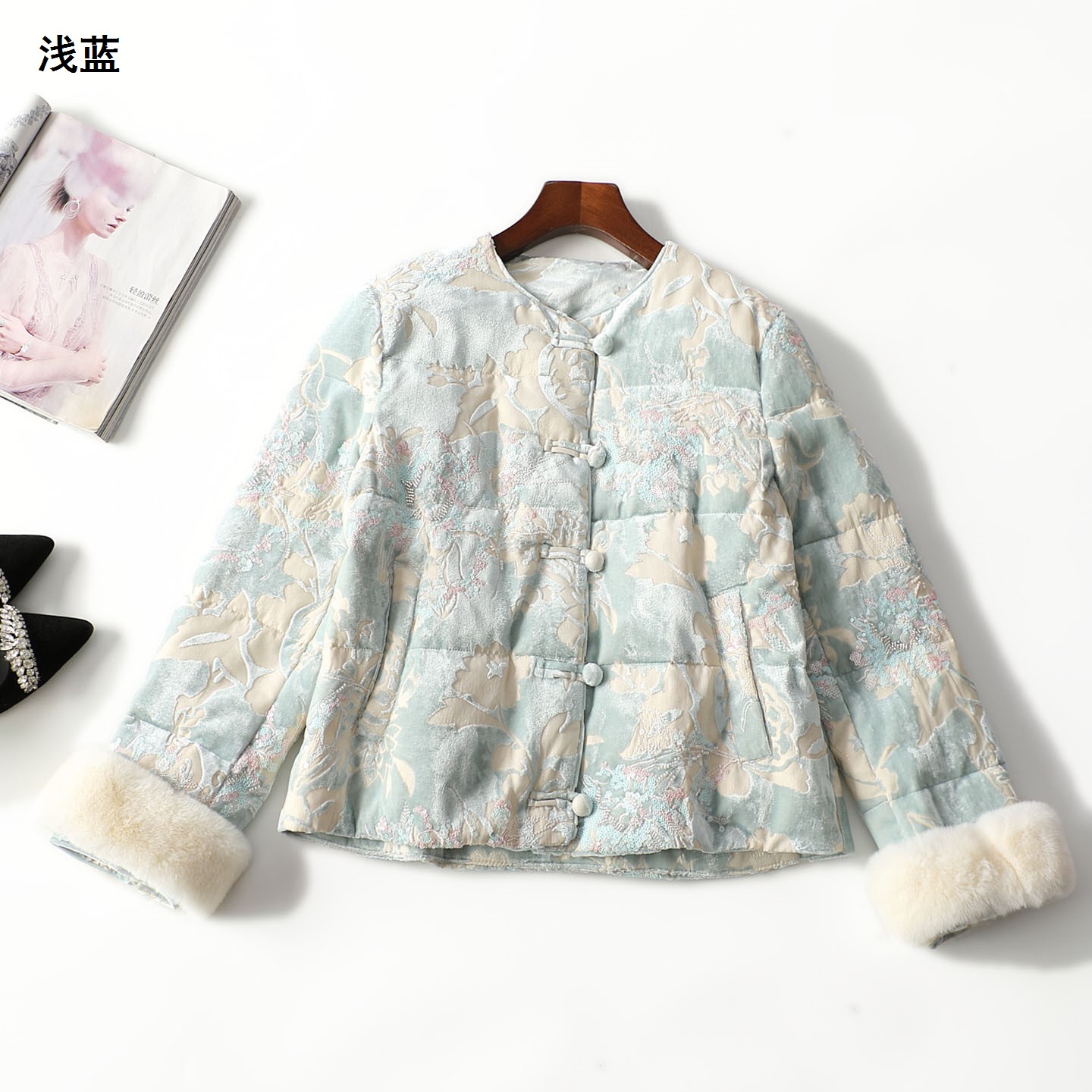 247904 冬羽绒服 女中长款长袖单排扣