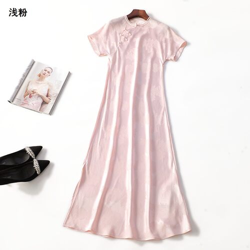 249711 夏连衣裙 女加长款短袖套头.S.L