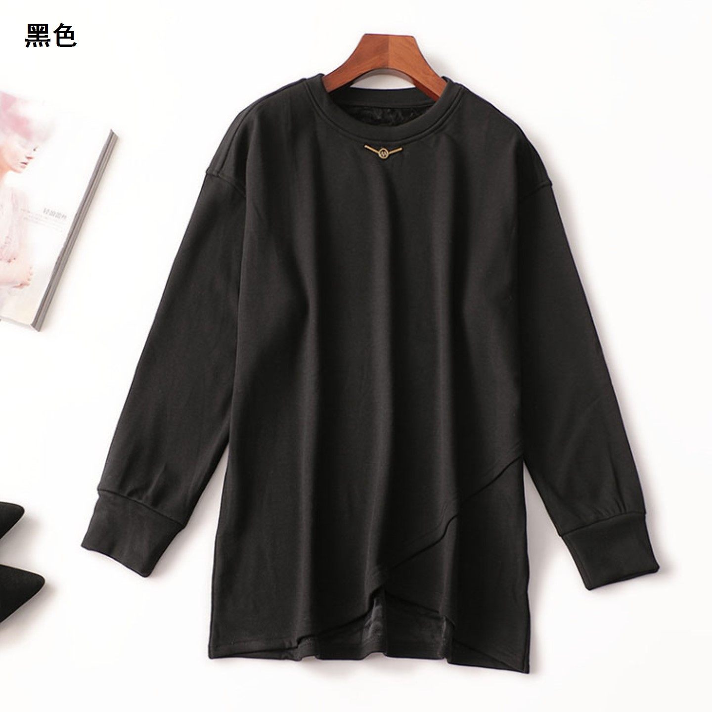 410162 秋卫衣 女加绒中卫衣/绒衫