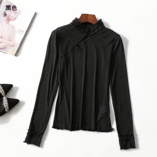 412953 秋打底衫 女中长款长袖套头