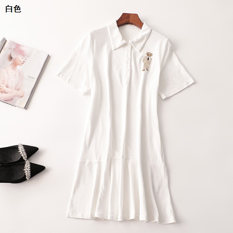 409289 夏连衣裙 深圳女长款短袖翻领