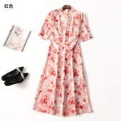 立领五分袖 245587 夏加长款 连衣裙