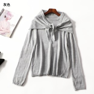 413840 春针织衫 女中长款长袖套头