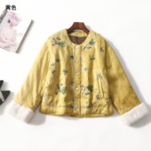 247893超值高端精品新款 羽绒服 长袖 90白鸭绒人丝棉冬季 国风中式