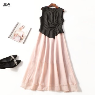 414097 夏连衣裙 女加长款无袖套头.M.L.XL