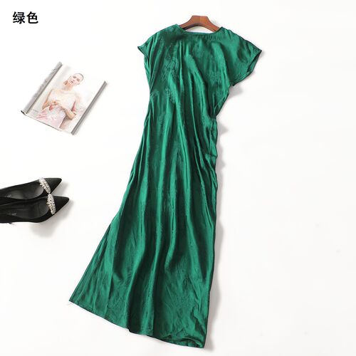 249701 夏连衣裙 女加长款短袖套头.L