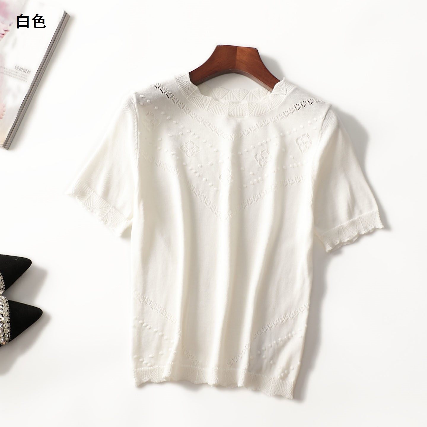 247158 秋针织衫 女短款短袖套头,女装/女士精品,毛针织衫,淘宝优惠券,粉丝福利购,淘宝优惠卷