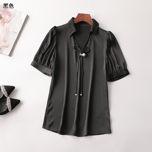 衬衫 翻领短袖 夏中长款 241711