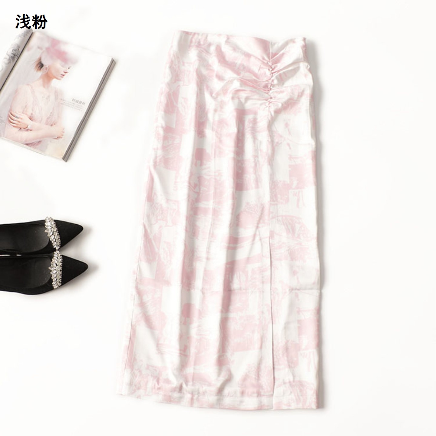 410864 夏半身裙 深圳女印花加长清仓