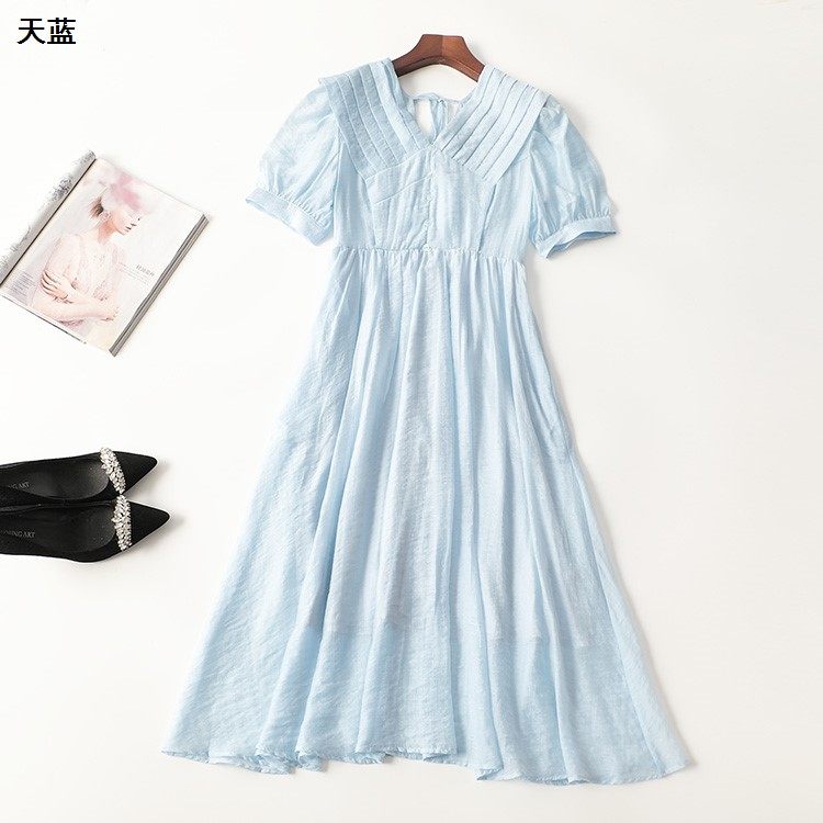 410841高货南油金晖原创设计师品牌高定天丝提花仙气温柔长连衣裙