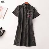 242973 翻领现货 短袖 夏连衣裙 深圳女长款