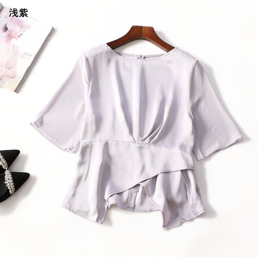 249327 夏上衣 女中长款五分袖套头.L.M.2XL