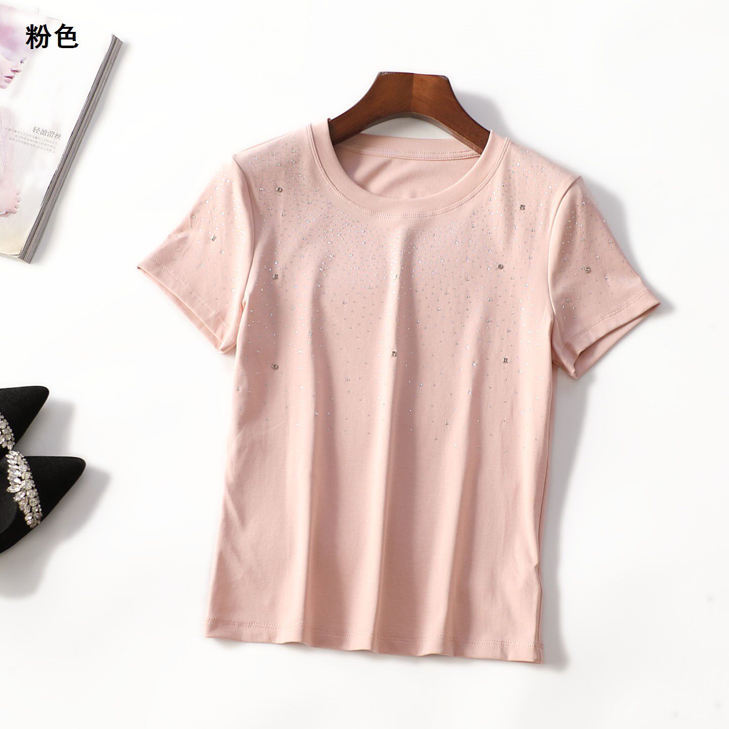 249573新款女装26年夏季质精致小版型洋气t恤精致设计感短袖T恤