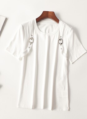 410910南油高端欧洲站原创高货小众设计潮款夏季质圆领短袖T恤