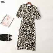秋连衣裙 深圳女加长款 五分袖 245520 V领断码 清仓