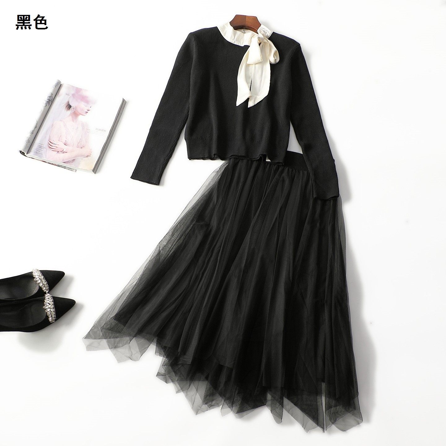 248157 秋针织衫半身裙套装 女中长款长袖套头清仓,女装/女士精品,时尚套装,淘宝优惠券,粉丝福利购,淘宝优惠卷