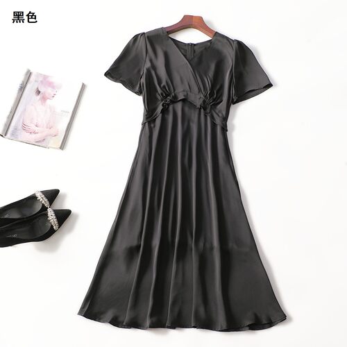 248917 夏连衣裙 女加长款短袖套头.S.M.L