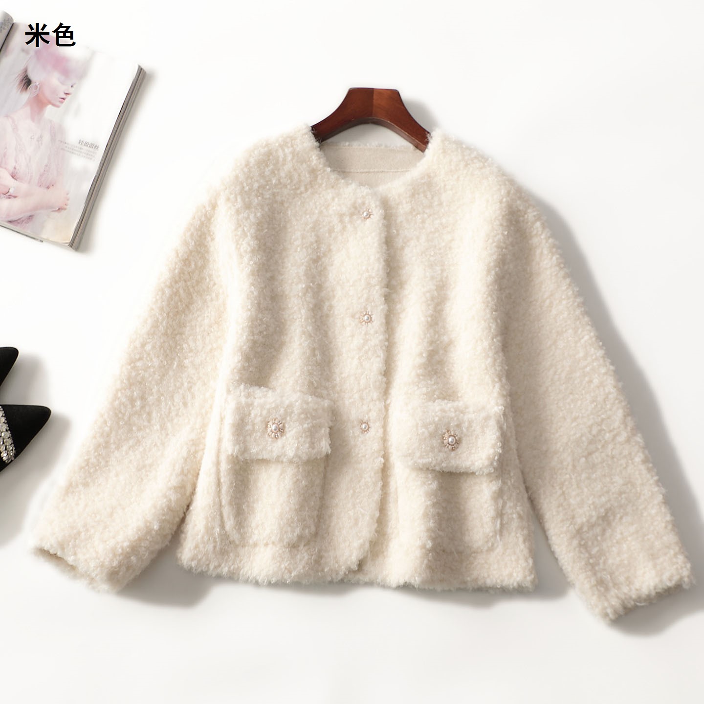 247723 冬外套 女中长款长袖单排扣清仓