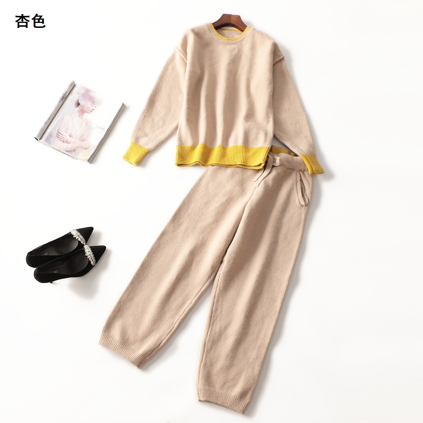 247750超值品牌清货女装精品秋冬厚款冬洋气长袖针织衫裤子套装