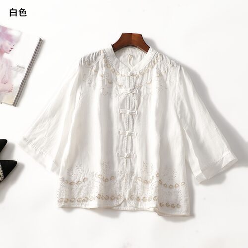 505961 夏衬衫 女中长款五分袖.M