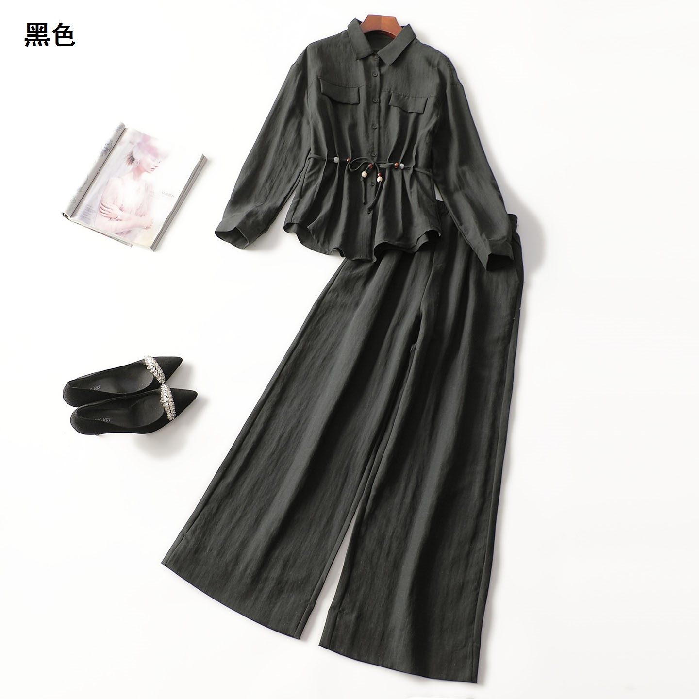 247600 秋长款单排扣长袖衬衣裤子套装,女装/女士精品,时尚套装,淘宝优惠券,粉丝福利购,淘宝优惠卷