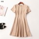 409384清货南油高货110栋气质醋酸女神法式 夏纯色圆领短袖 连衣裙